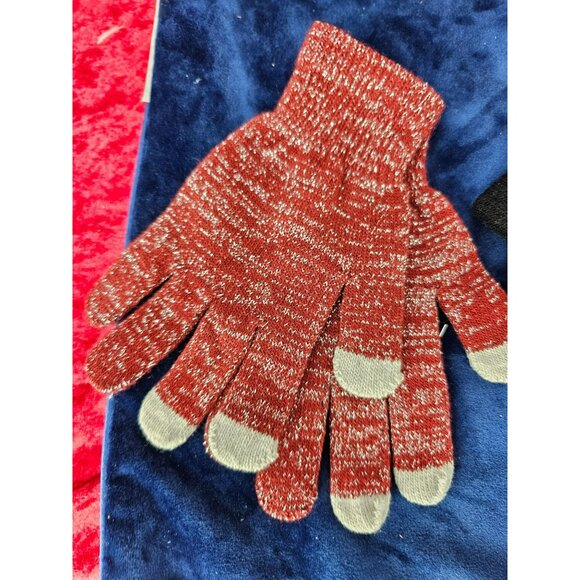 Flip Top Ladies’ Gloves Set‎ of 6 Red Black - Picture 3 of 9